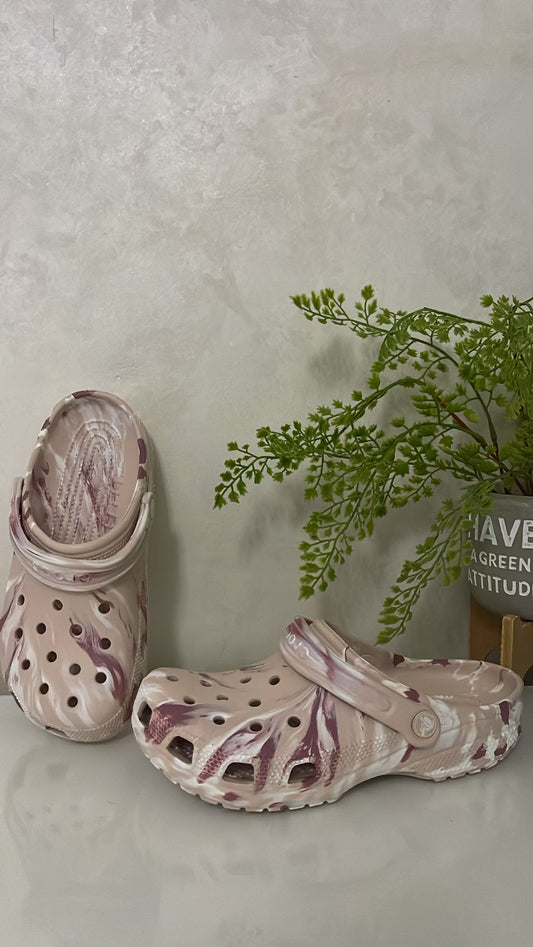 Classic marbled clog rose